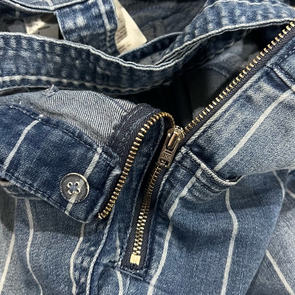h&m Divided Women's Striped Adjustable Strap Denim Overalls Size 4 - Picture 6 of 6